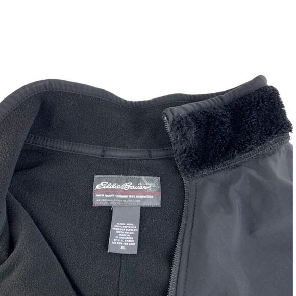 Eddie Bauer Black Full Zip Polartec Fleece Shell Jacket - Picture 2 of 6